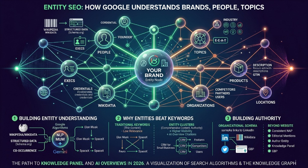 Read more about the article Entity SEO Explained: How Google Understands Brands, People, and Topics Beyond Keywords