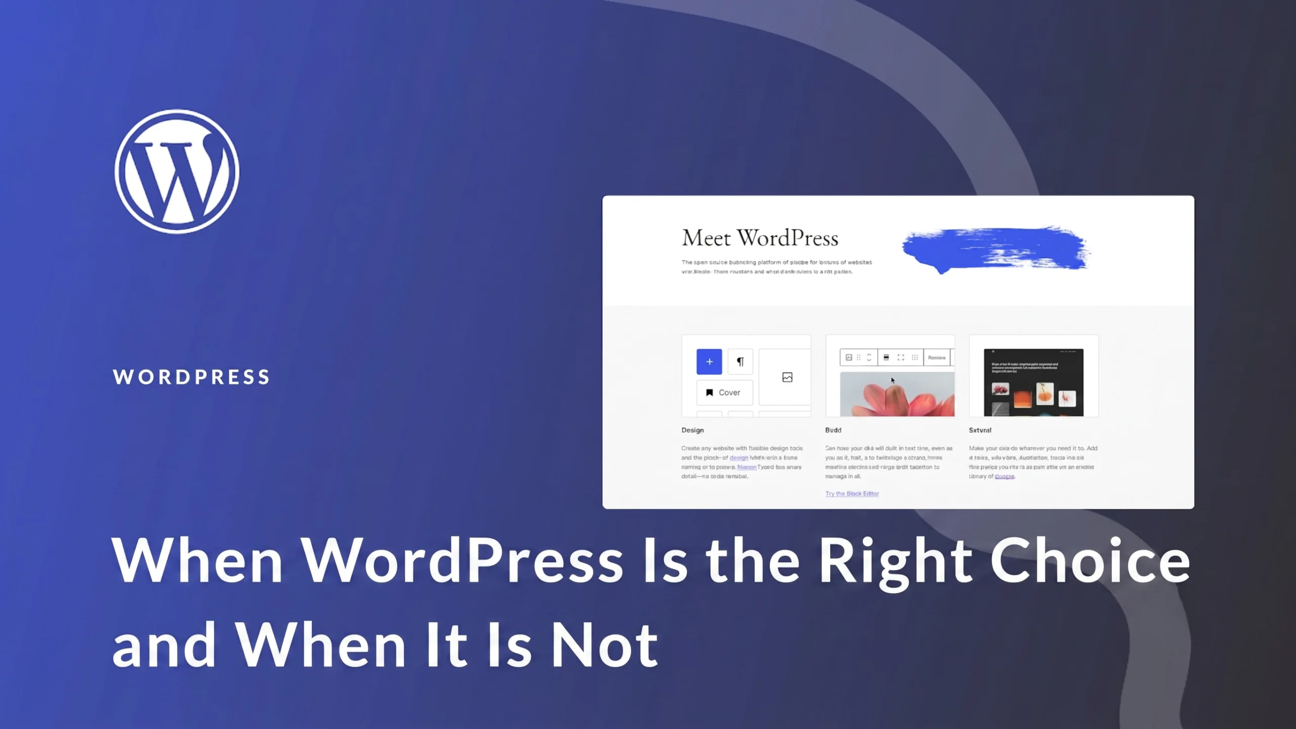 Read more about the article When WordPress Is the Right Choice and When It Is Not